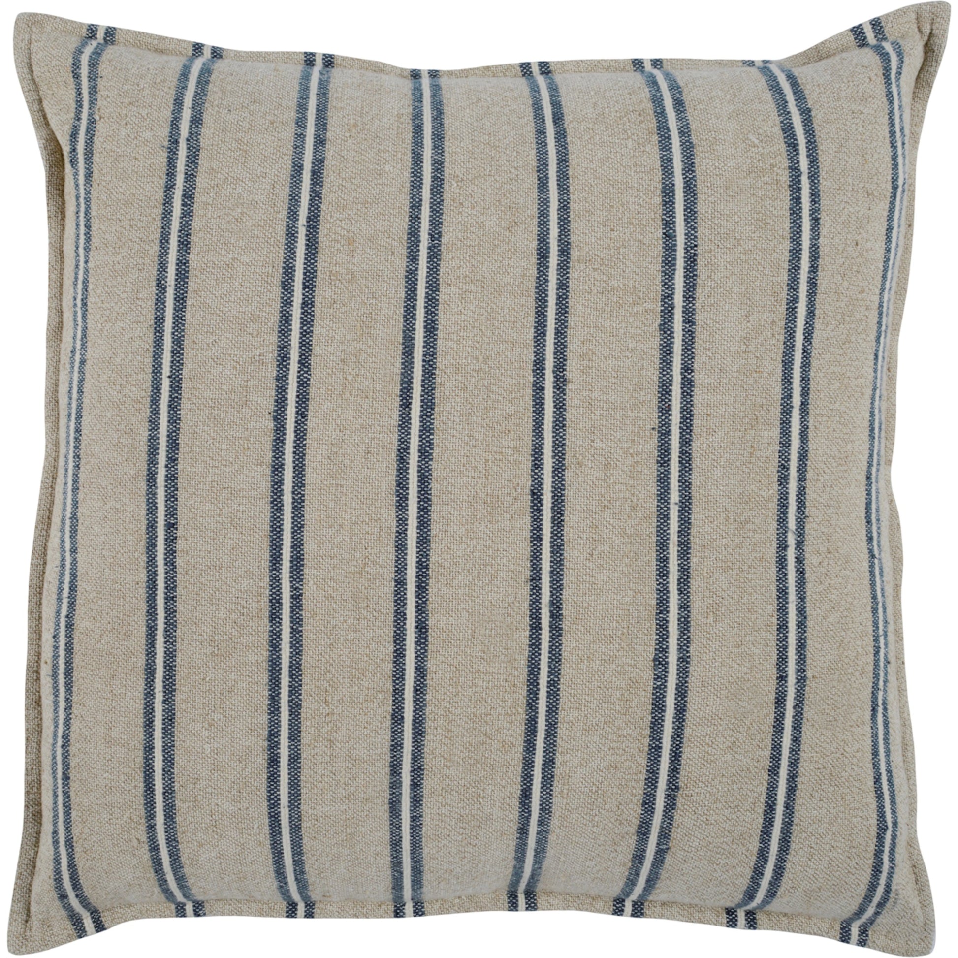 Demi Square Throw Pillow by Villa by Classic Home in natural, blue. Made from 70% linen, 30% cotton in a modern style.