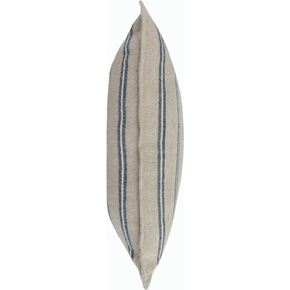 Demi Square Throw Pillow by Villa by Classic Home in natural, blue. Made from 70% linen, 30% cotton in a modern style.