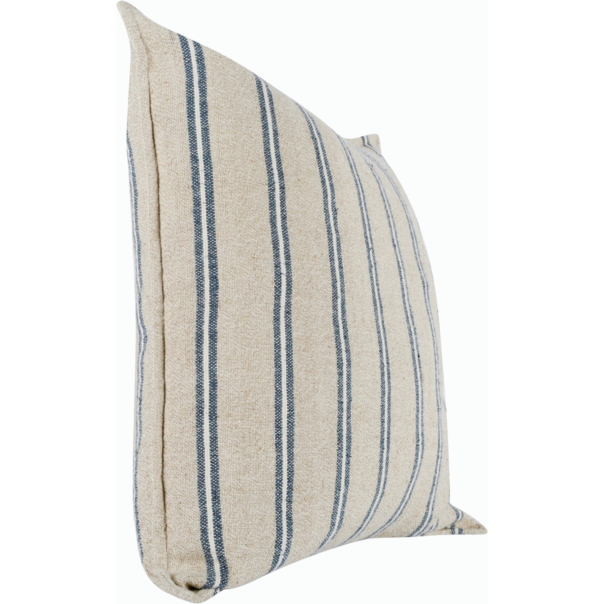 Demi Square Throw Pillow by Villa by Classic Home in natural, blue. Made from 70% linen, 30% cotton in a modern style.