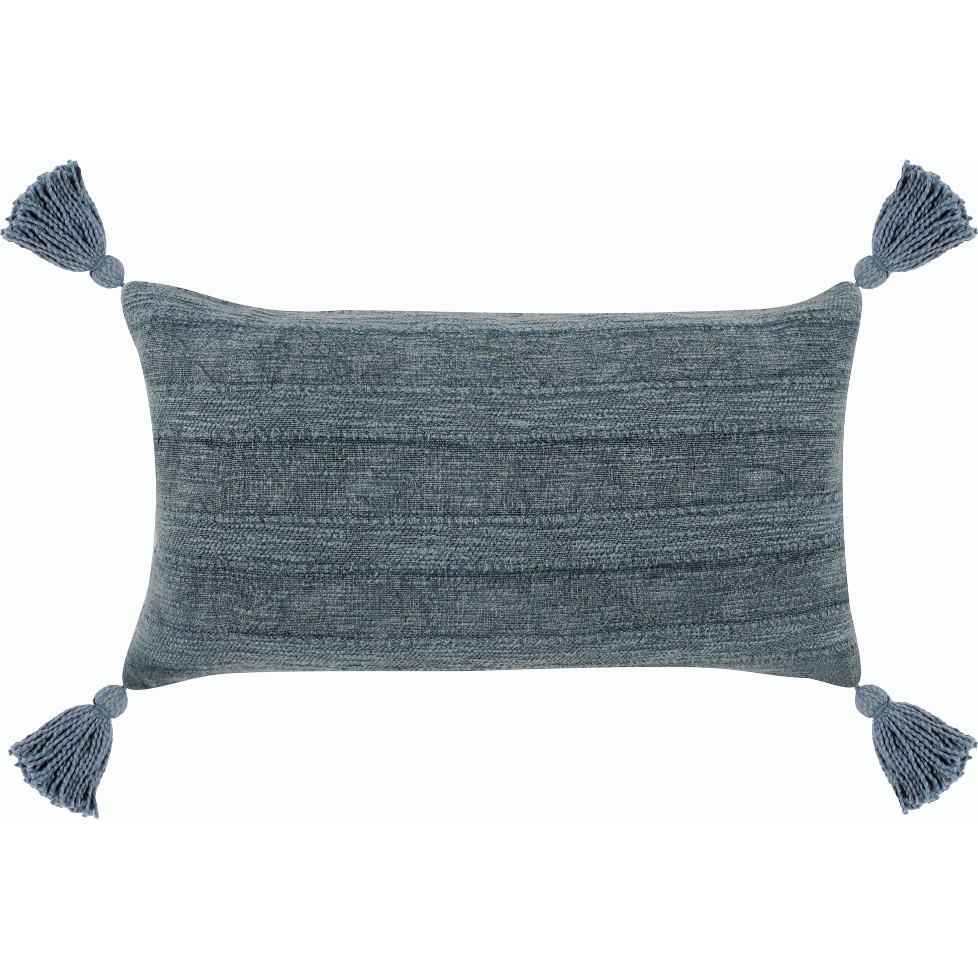 Desi X Throw Pillow by Villa by Classic Home in blue. Made from 54% linen, 46% cotton in a modern style.