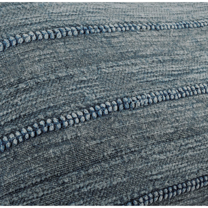 Desi X Throw Pillow by Villa by Classic Home in blue. Made from 54% linen, 46% cotton in a modern style.