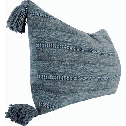 Desi X Throw Pillow by Villa by Classic Home in blue. Made from 54% linen, 46% cotton in a modern style.