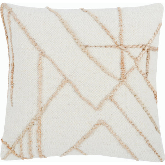 Adil 22'' Throw Pillow by Villa by Classic Home in ivory,natural. Made from 90% wool, 10% jute in a modern style.