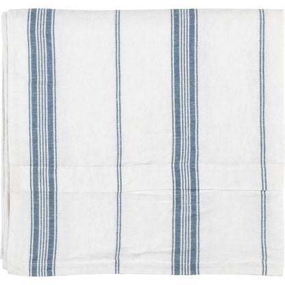 Brooke Blue Stripe Linen Cashmere King Duvet Cover by Villa by Classic Home. Made from 70% linen/25% cotton/5% cashmere in a transitional style.