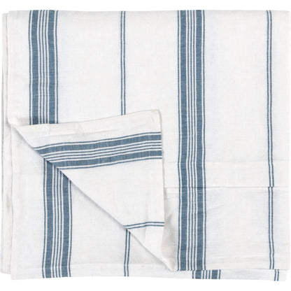 Brooke Blue Stripe Linen Cashmere King Duvet Cover by Villa by Classic Home. Made from 70% linen/25% cotton/5% cashmere in a transitional style.
