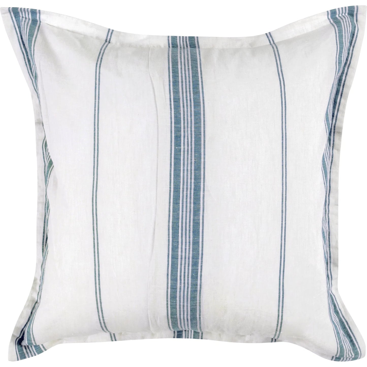 002 SI-2223167 | Additional Silo | Brooke Blue Stripe Linen Cashmere Euro Sham by Villa by Classic Home in white, blue. Made from 70% linen/25% cotton/5% cashmere in a transitional style.