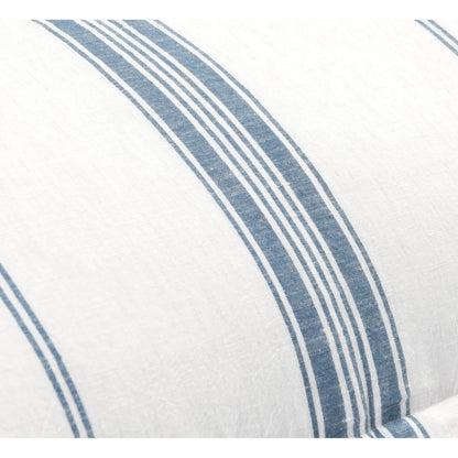Brooke Blue Stripe Linen Cashmere Euro Sham by Villa by Classic Home in white, blue. Made from 70% linen/25% cotton/5% cashmere in a transitional style.