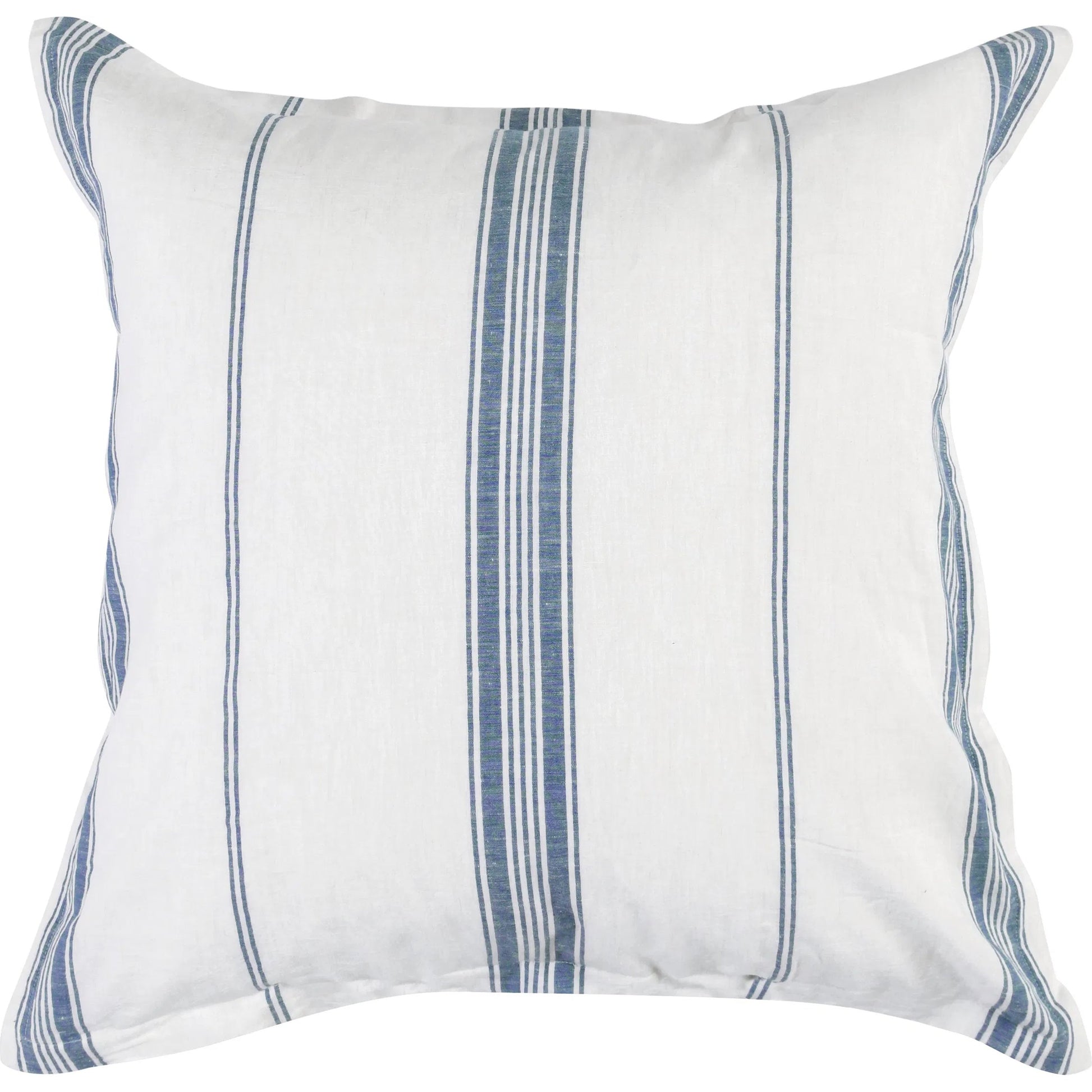 Brooke Blue Stripe Linen Cashmere Euro Sham by Villa by Classic Home in white, blue. Made from 70% linen/25% cotton/5% cashmere in a transitional style.