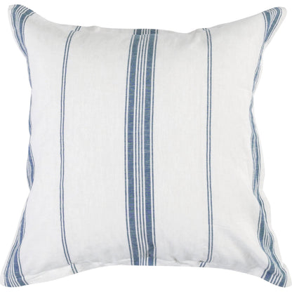 Brooke Blue Stripe Linen Cashmere Euro Sham by Villa by Classic Home in white, blue. Made from 70% linen/25% cotton/5% cashmere in a transitional style.