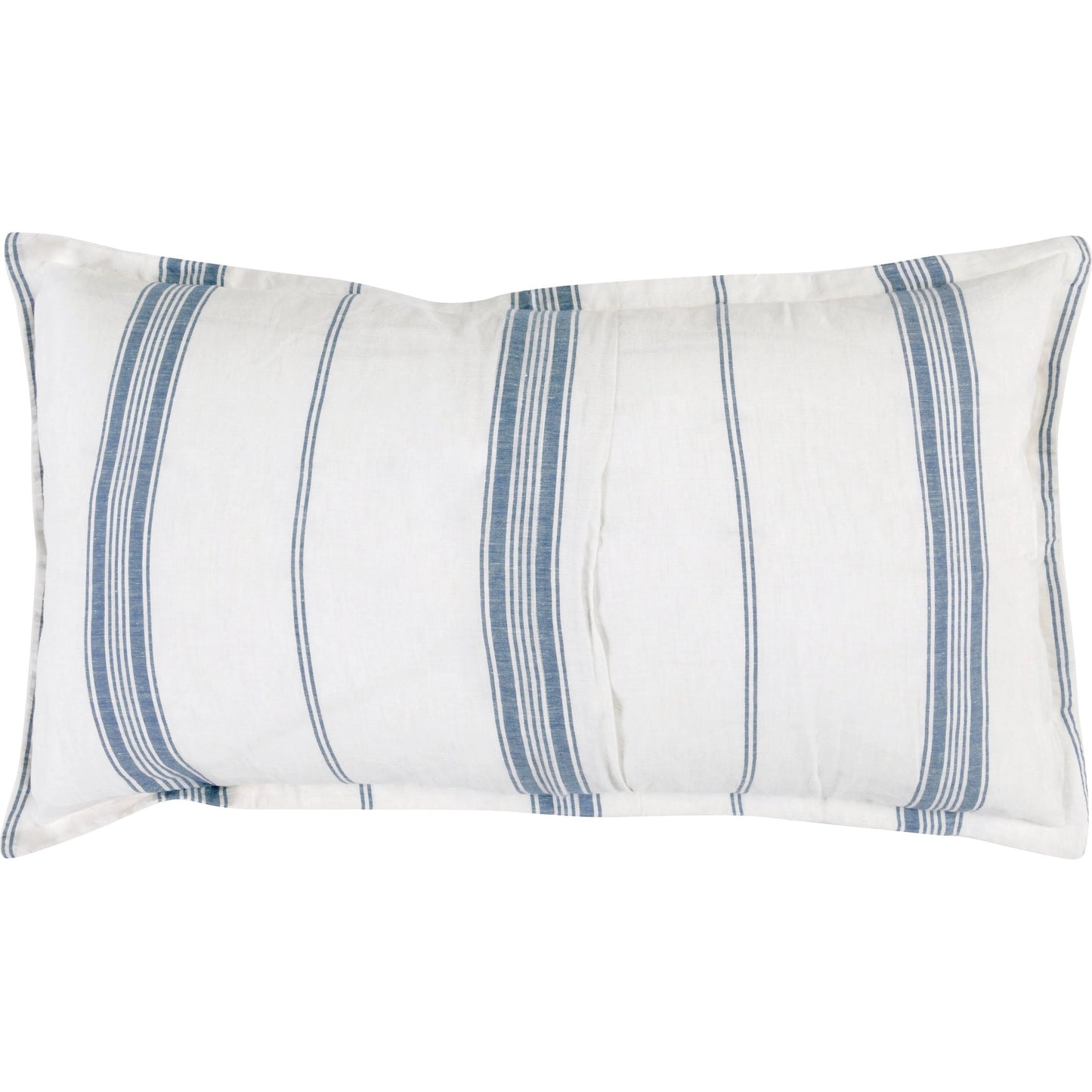 002 SI-2223168 | Additional Silo | Brooke Blue Stripe Linen Cashmere King Sham by Villa by Classic Home in blue, white. Made from 70% linen/25% cotton/5% cashmere in a transitional style.