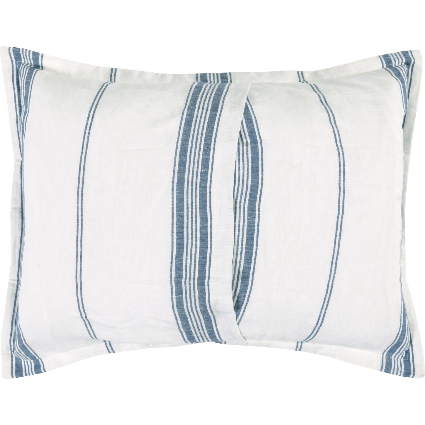 002 SI-2223169 | Additional Silo | Brooke Blue Stripe Linen Cashmere Standard Sham by Villa by Classic Home in blue, white. Made from 70% linen/25% cotton/5% cashmere in a transitional style.