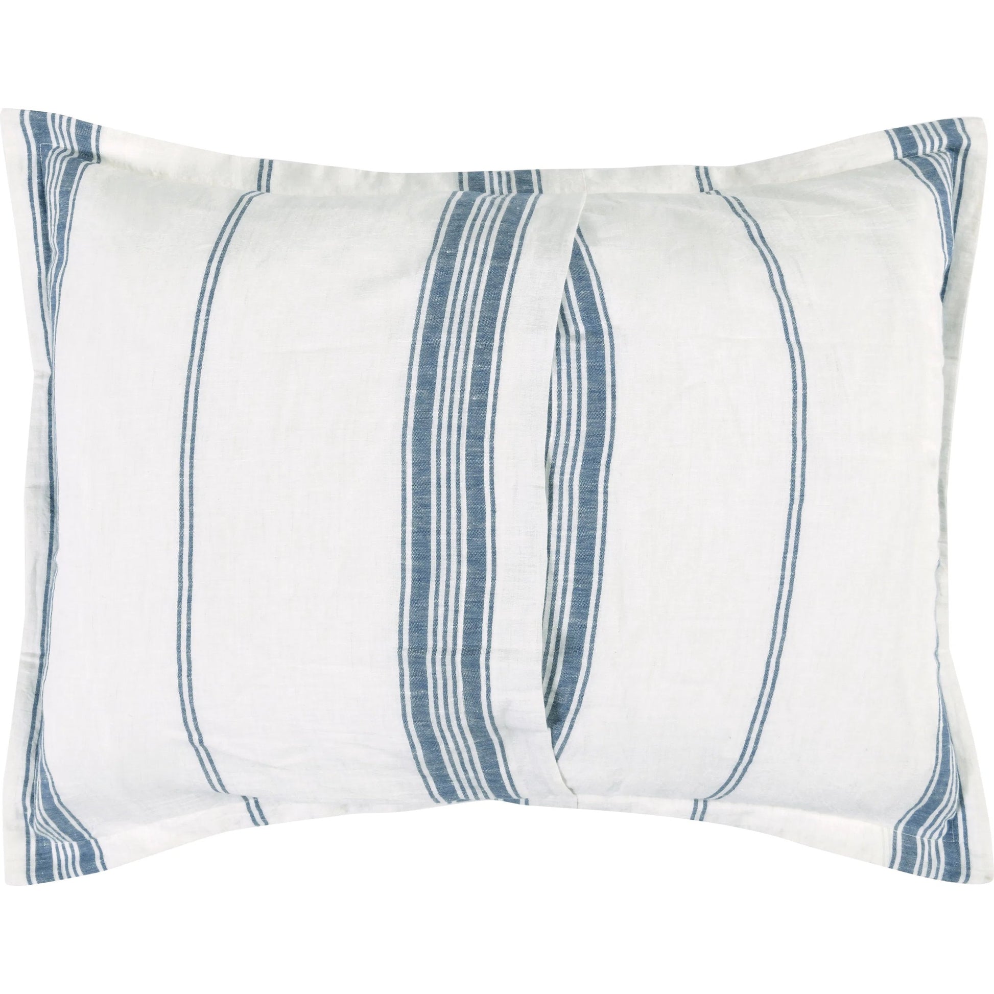 Brooke Blue Stripe Linen Cashmere Standard Sham by Villa by Classic Home in blue, white. Made from 70% linen/25% cotton/5% cashmere in a transitional style.