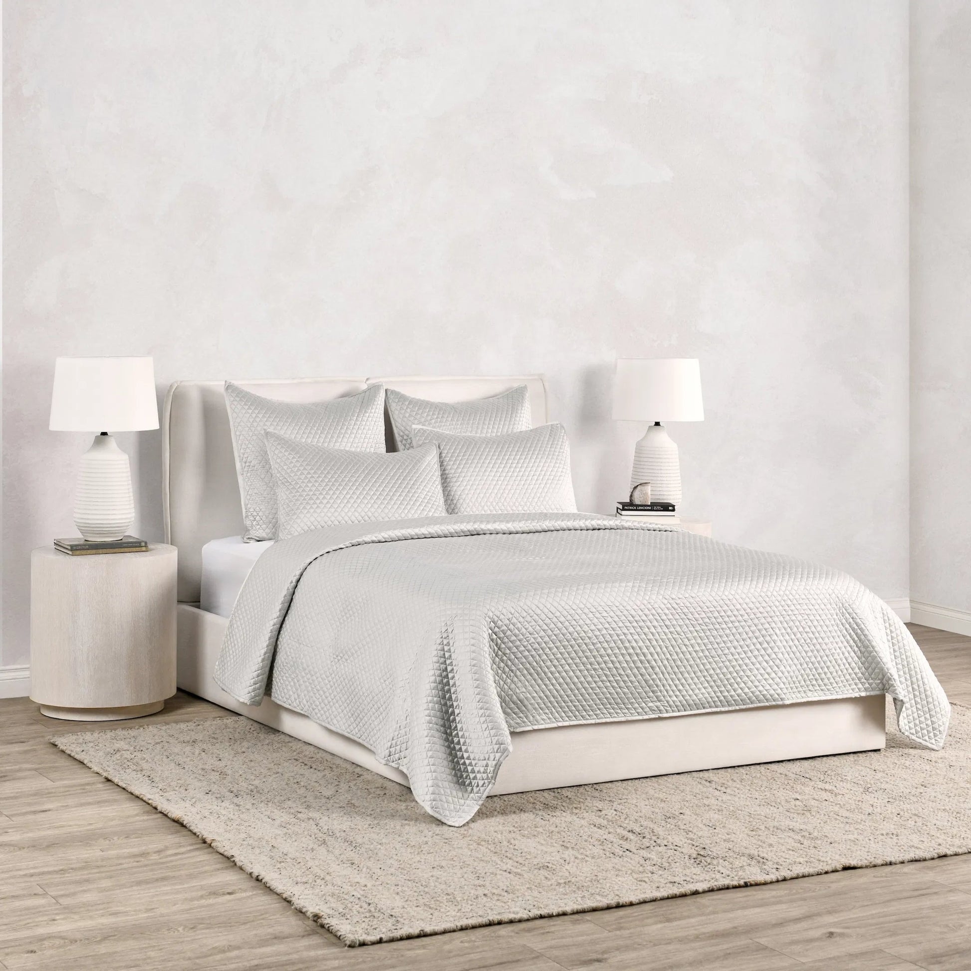 Winthrop 100% Sateen Quilt by Villa by Classic Home. Made from 100% matte poly sateen front in a transitional style.