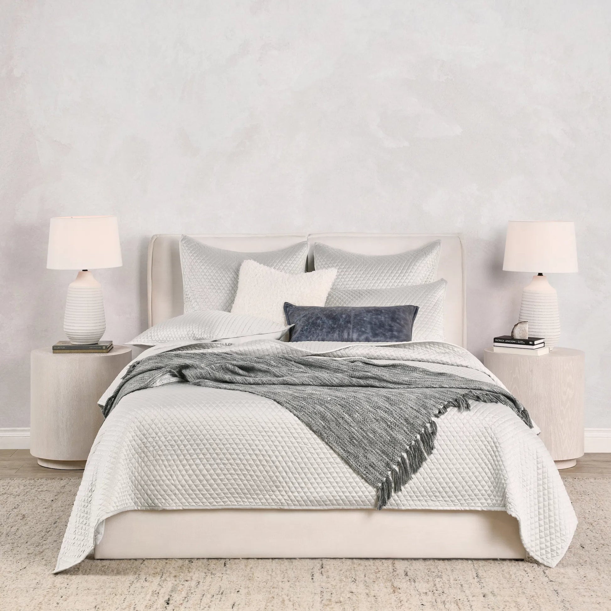 Winthrop 100% Sateen Quilt by Villa by Classic Home. Made from 100% matte poly sateen front in a transitional style.