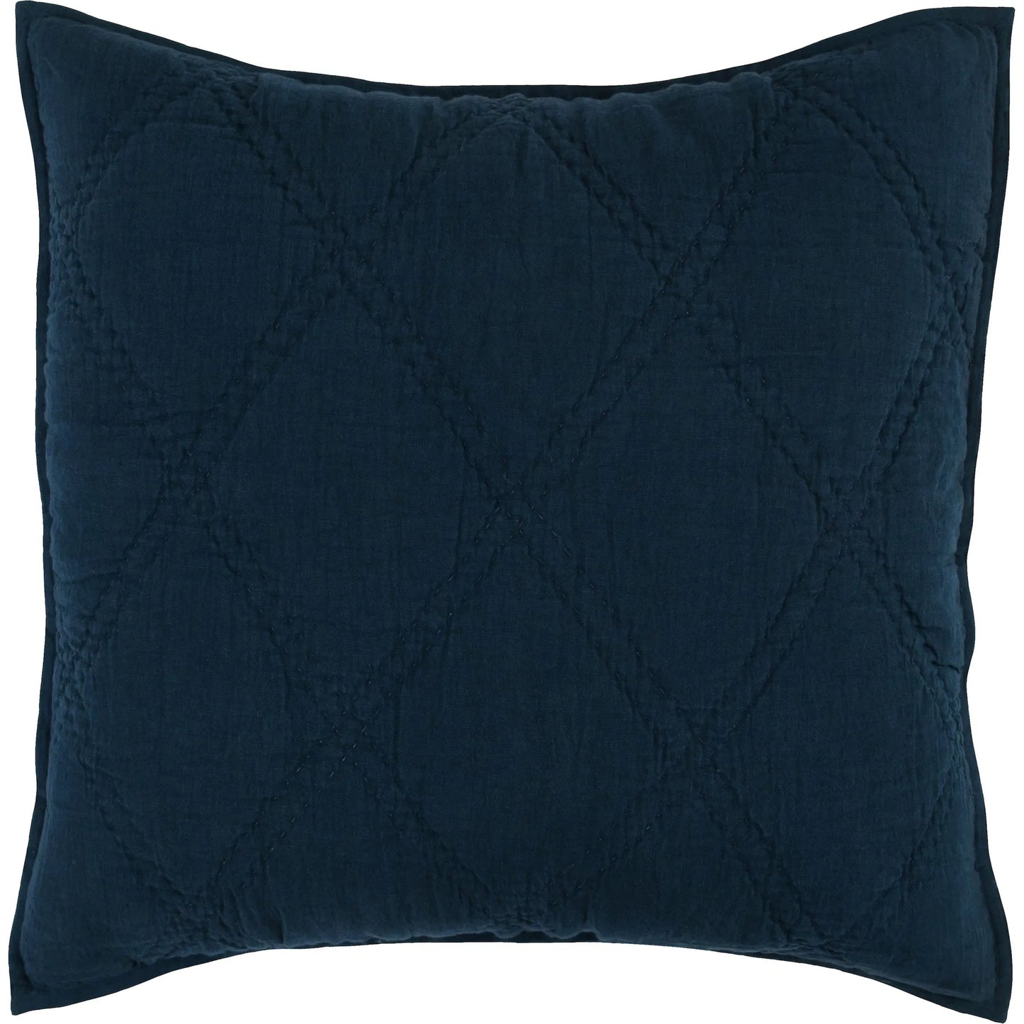 001 SI-2223172 | Primary Silo | Casi 100% Belgian Flax Linen Euro Sham by Villa by Classic Home in midnight blue. Made from 100% belgian flax linen in a traditional style.