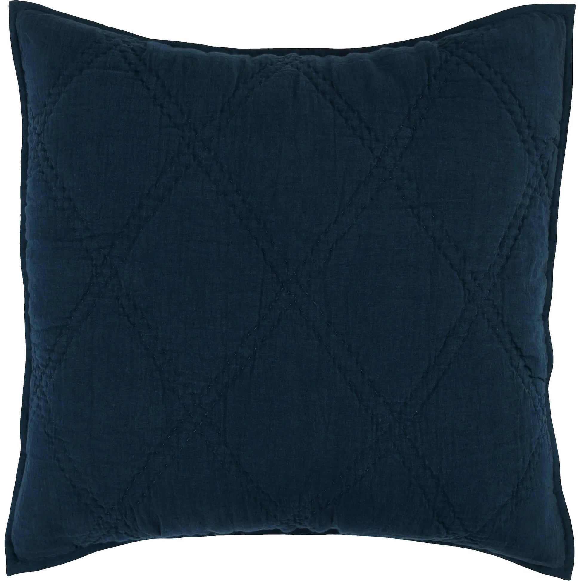 Casi 100% Belgian Flax Linen Euro Sham by Villa by Classic Home in midnight blue. Made from 100% belgian flax linen in a traditional style.