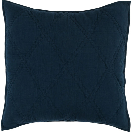 Casi 100% Belgian Flax Linen Euro Sham by Villa by Classic Home in midnight blue. Made from 100% belgian flax linen in a unique style.