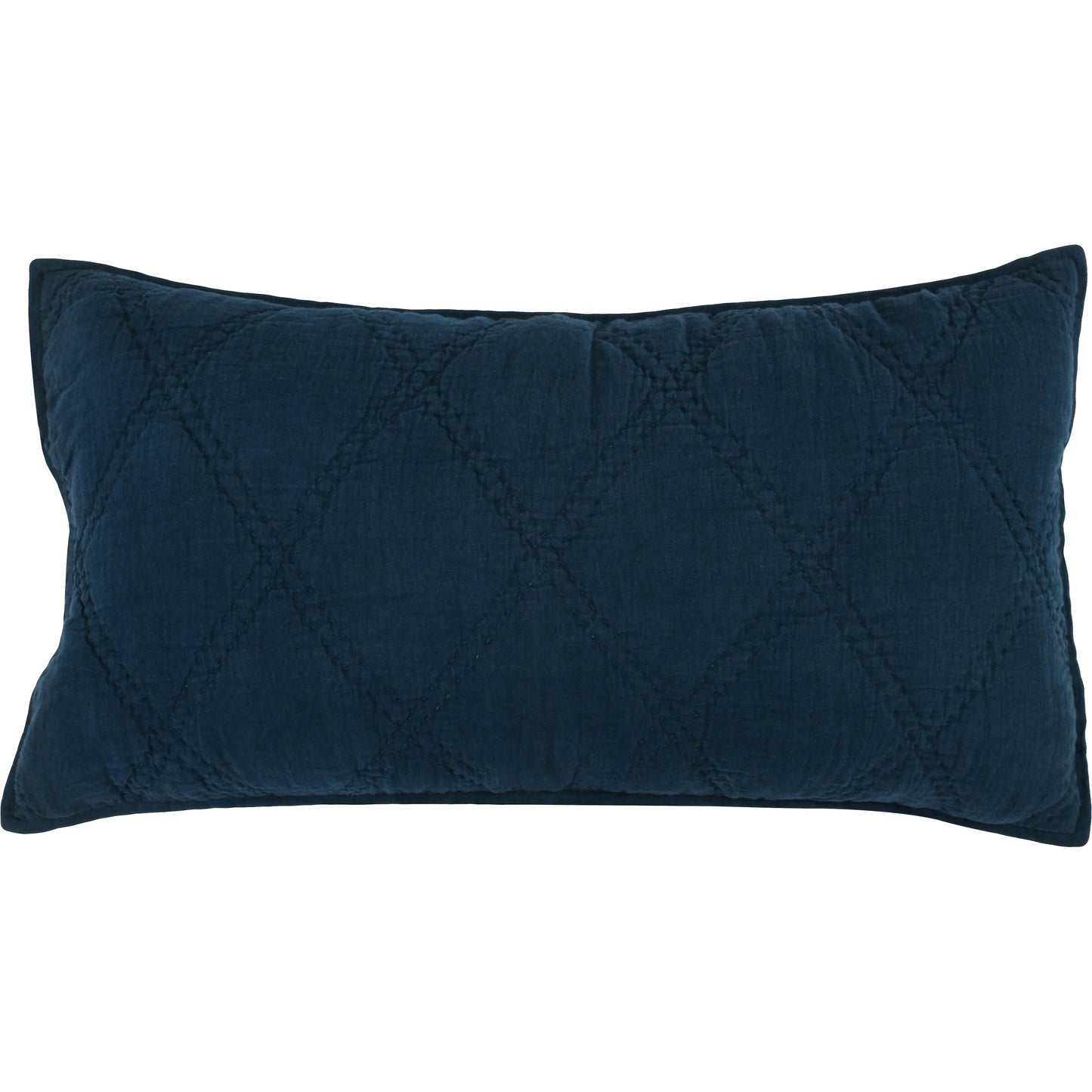 001 SI-2223173 | Primary Silo | Casi 100% Belgian Linen King Sham by Villa by Classic Home in midnight blue. Made from 100% belgian flax linen in a traditional style.