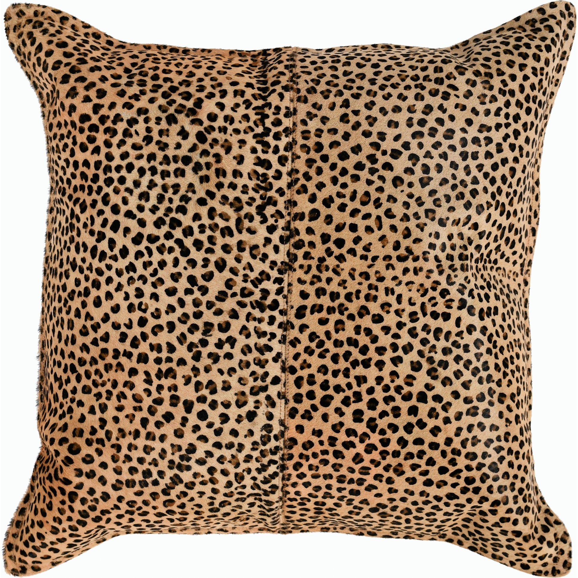 Leopard Throw Pillow by Villa by Classic Home in camel, black. Made from 100% genuine cow hide in a modern style.