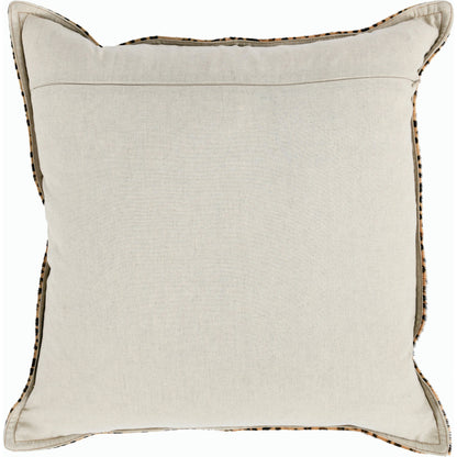 Leopard Throw Pillow by Villa by Classic Home in camel, black. Made from 100% genuine cow hide in a modern style.