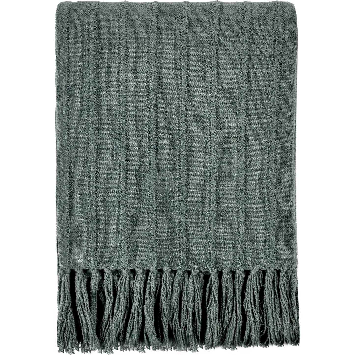003 SI-2256351 | Additional Silo | Hunter Woven Fabric Forest Green Throw Blanket by Villa by Classic Home in green. Made from overdyed woven stripe design in a modern style.