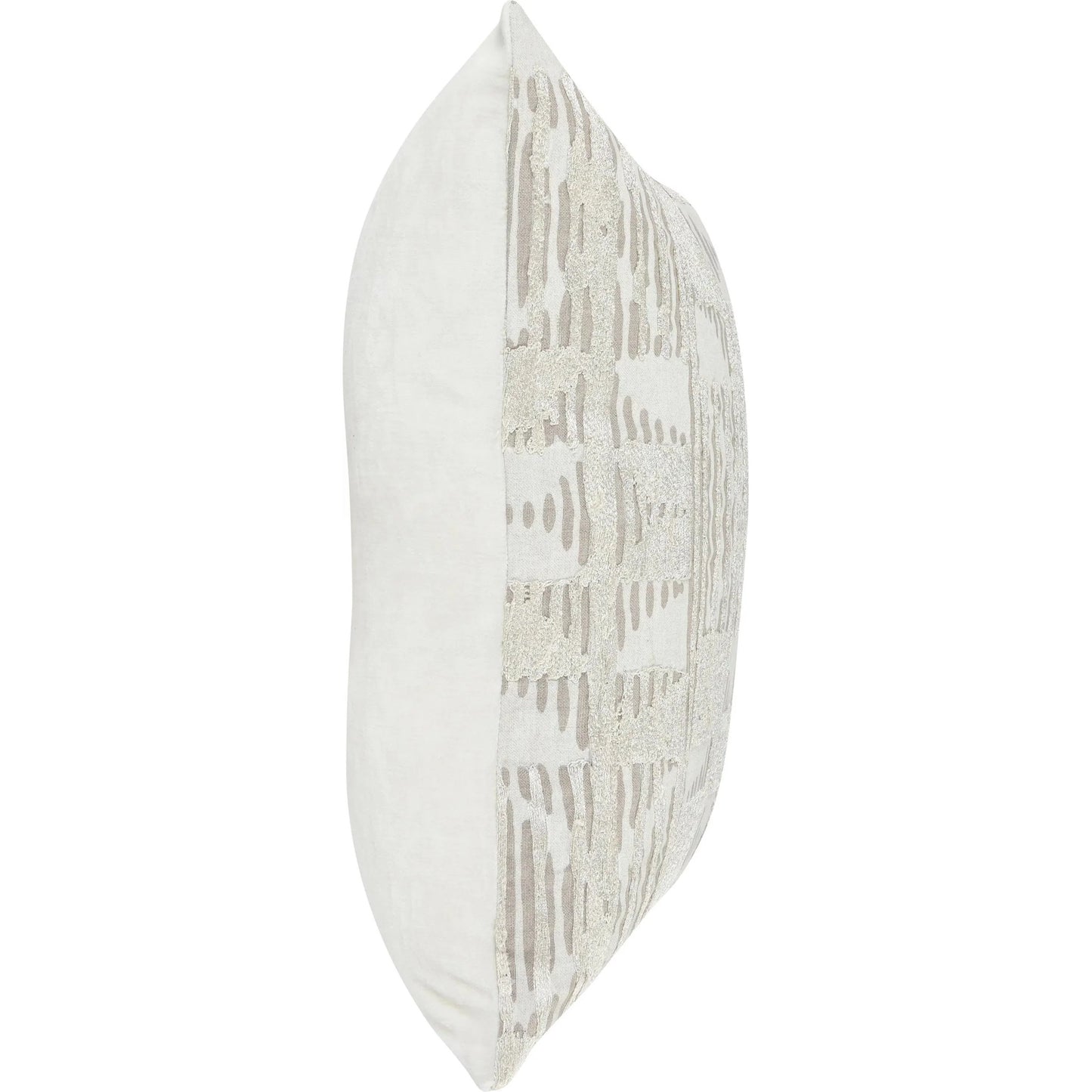 004 SI-2537946 | Additional Silo | Roth Linen Blend Throw Pillow by Villa by Classic Home in natural. Made from 50% cotton, 50% linen blend, solid 100% cotton velvet back in a unique style.