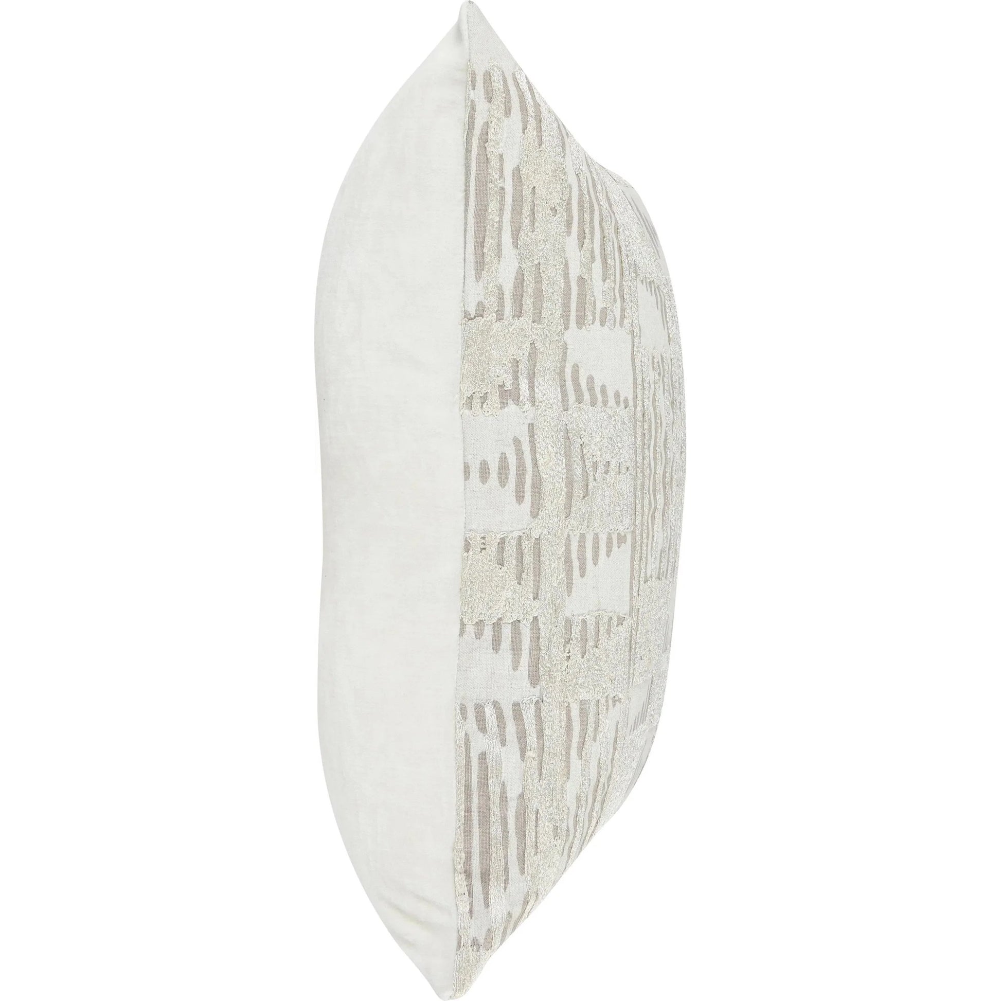 Roth Linen Blend Throw Pillow by Villa by Classic Home in natural. Made from 50% cotton, 50% linen blend, solid 100% cotton velvet back in a unique style.