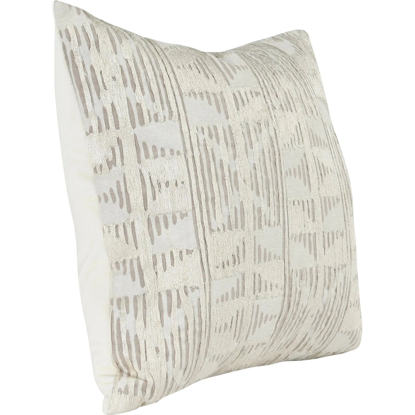 002 SI-2537946 | Additional Silo | Roth Linen Blend Throw Pillow by Villa by Classic Home in natural. Made from 50% cotton, 50% linen blend, solid 100% cotton velvet back in a unique style.