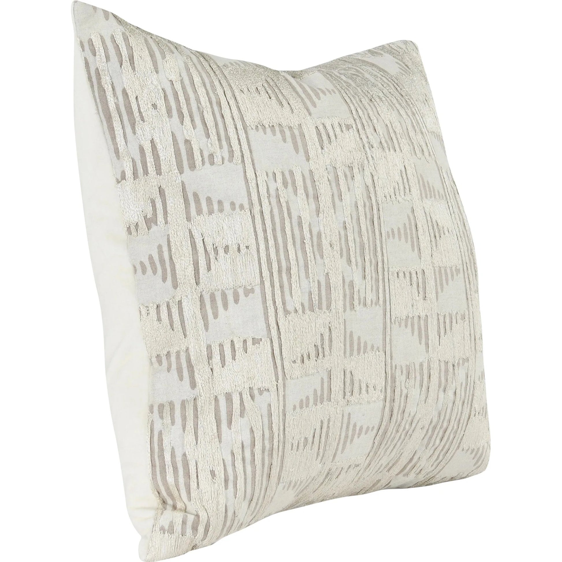 Roth Linen Blend Throw Pillow by Villa by Classic Home in natural. Made from 50% cotton, 50% linen blend, solid 100% cotton velvet back in a unique style.