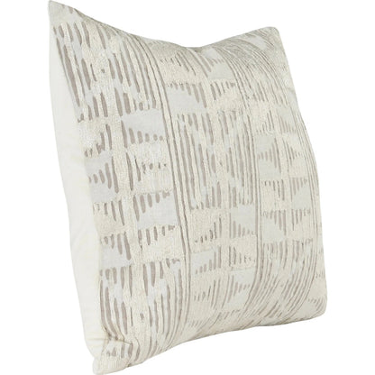 Roth Linen Blend Throw Pillow by Villa by Classic Home in natural. Made from 50% cotton, 50% linen blend, solid 100% cotton velvet back in a unique style.
