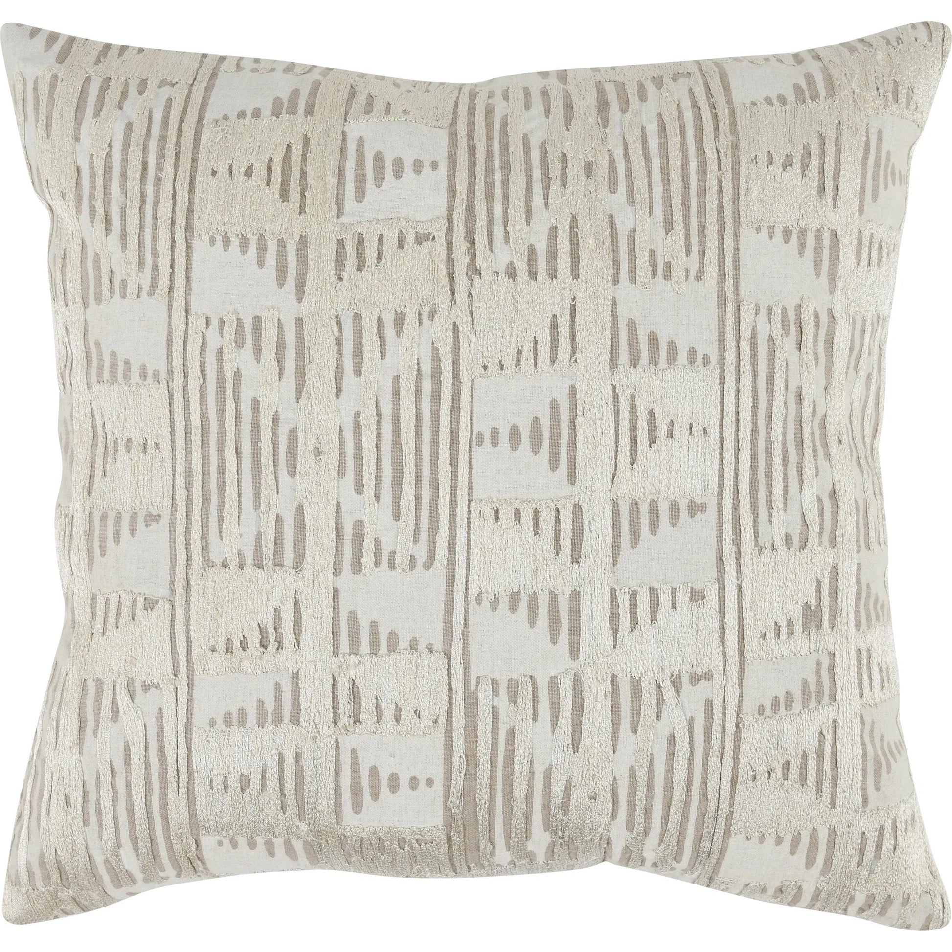 Roth Linen Blend Throw Pillow by Villa by Classic Home in natural. Made from 50% cotton, 50% linen blend, solid 100% cotton velvet back in a unique style.