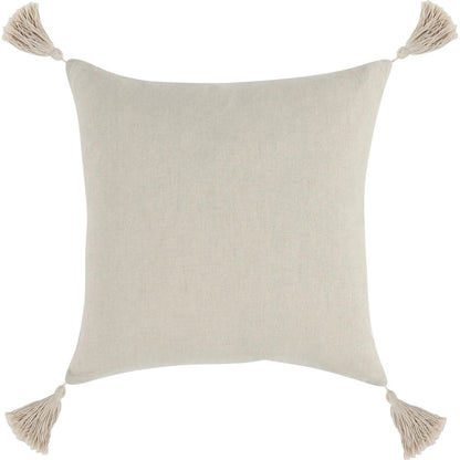Mansa Throw Pillow by Villa by Classic Home in beige. Made from 50% cotton, 50% linen in a transitional style.