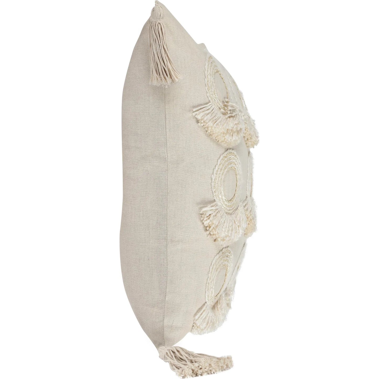 003 SI-2295441 | Additional Silo | Mansa Throw Pillow by Villa by Classic Home in beige. Made from 50% cotton, 50% linen in a transitional style.