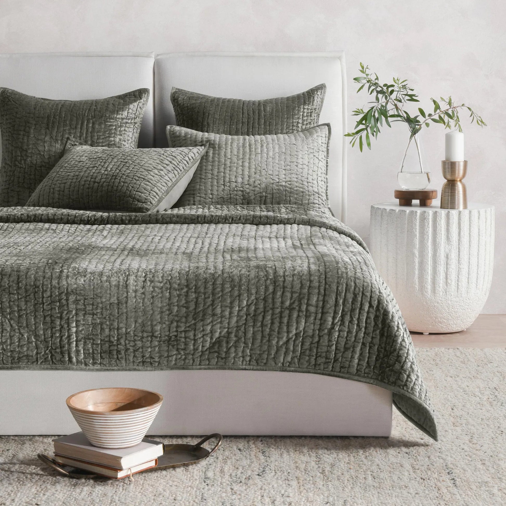 Dimitry 100% Rayon Velvet Bay Quilt by Villa by Classic Home. Made from unique in a modern style.