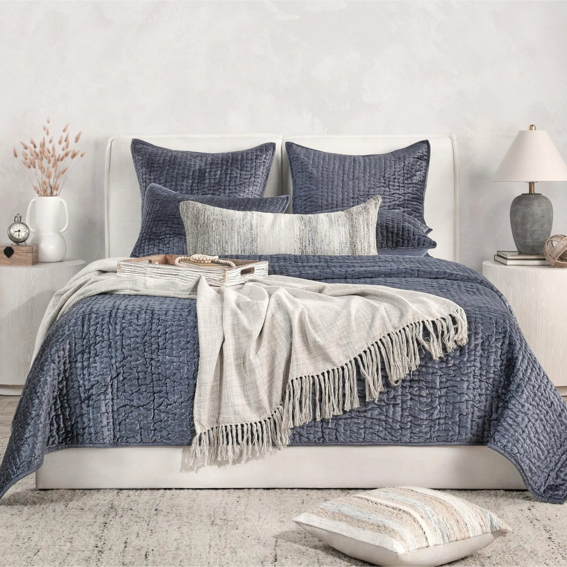 Dimitry 100% Rayon Velvet Bay Quilt by Villa by Classic Home. Made from unique in a modern style.