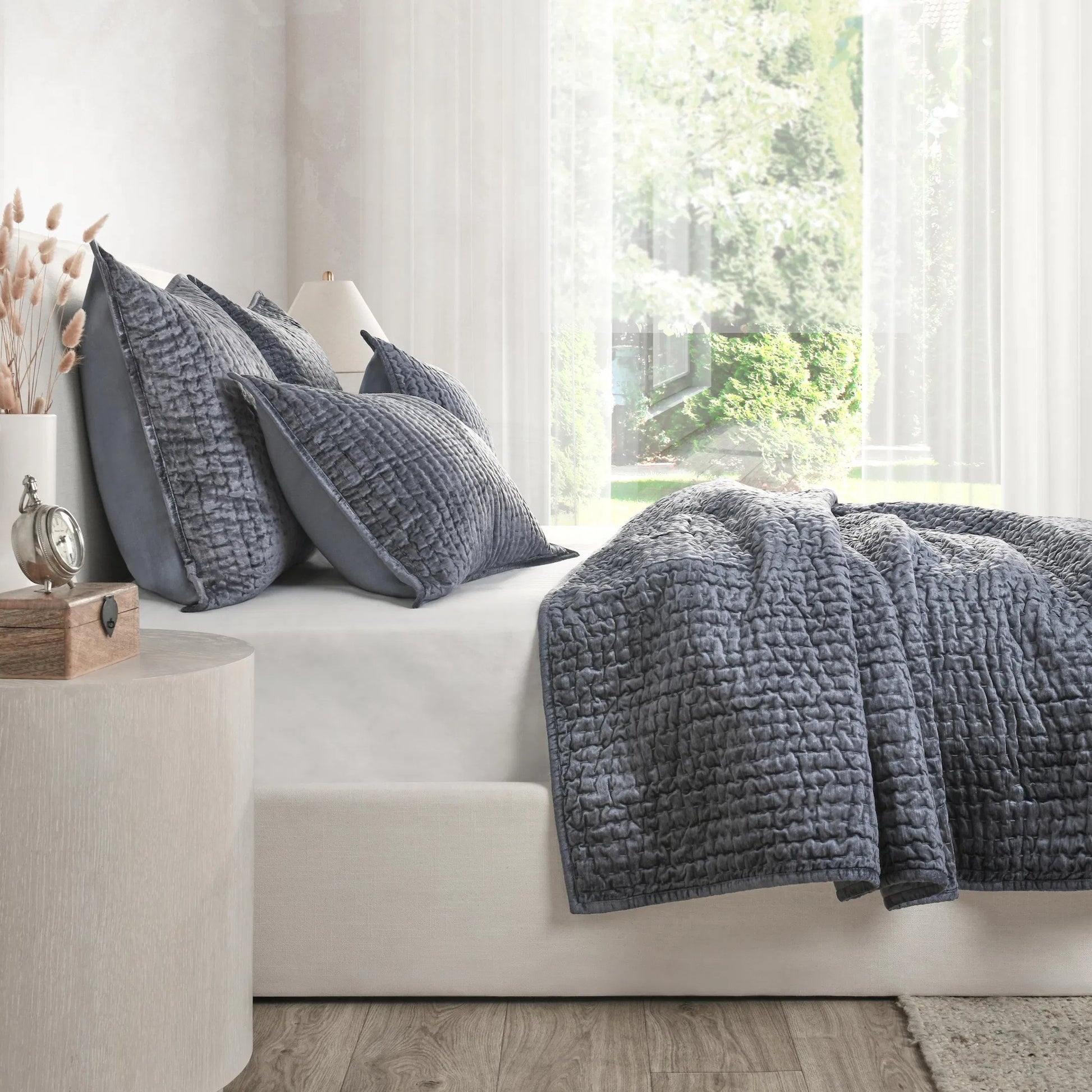 Dimitry 100% Rayon Velvet Bay Quilt by Villa by Classic Home. Made from unique in a modern style.