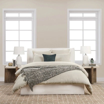 Talia Cotton Linen Blend Natural Duvet by Villa by Classic Home. Made from 100% solid cotton back in a transitional style.