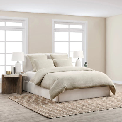 Talia Cotton Linen Blend Natural Duvet by Villa by Classic Home. Made from 100% solid cotton back in a transitional style.