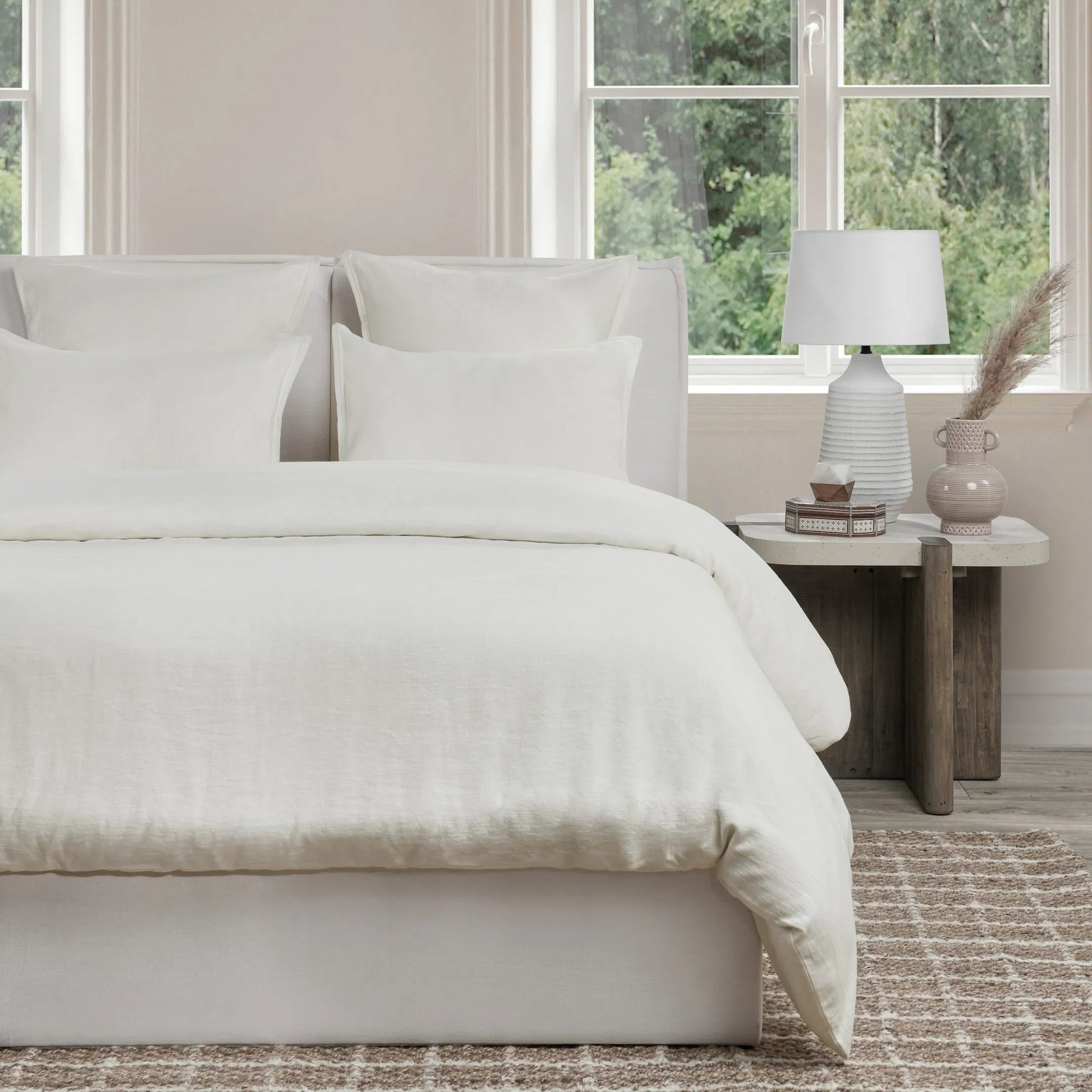 Talia Cotton Linen Blend Natural Duvet by Villa by Classic Home. Made from 100% solid cotton back in a transitional style.