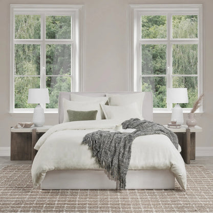 Talia Cotton Linen Blend Natural Duvet by Villa by Classic Home. Made from 100% solid cotton back in a transitional style.