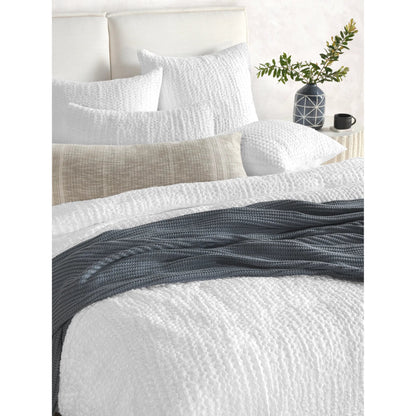 Claire Linen White Euro Sham by Villa by Classic Home in white. Made from 50% cotton/50% belgian flax linen in a unique style.