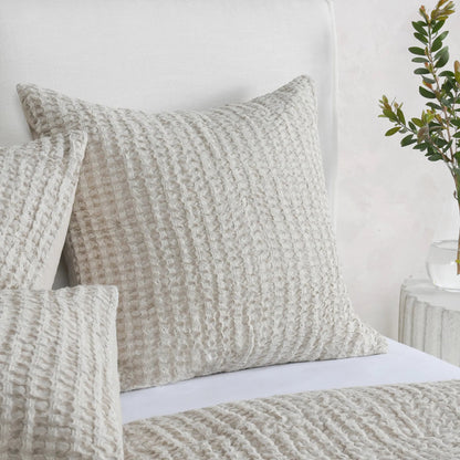 Colmar Natural Sham by Villa by Classic Home. Made from 50% cotton, 50% belgian flax linen in a transitional style.