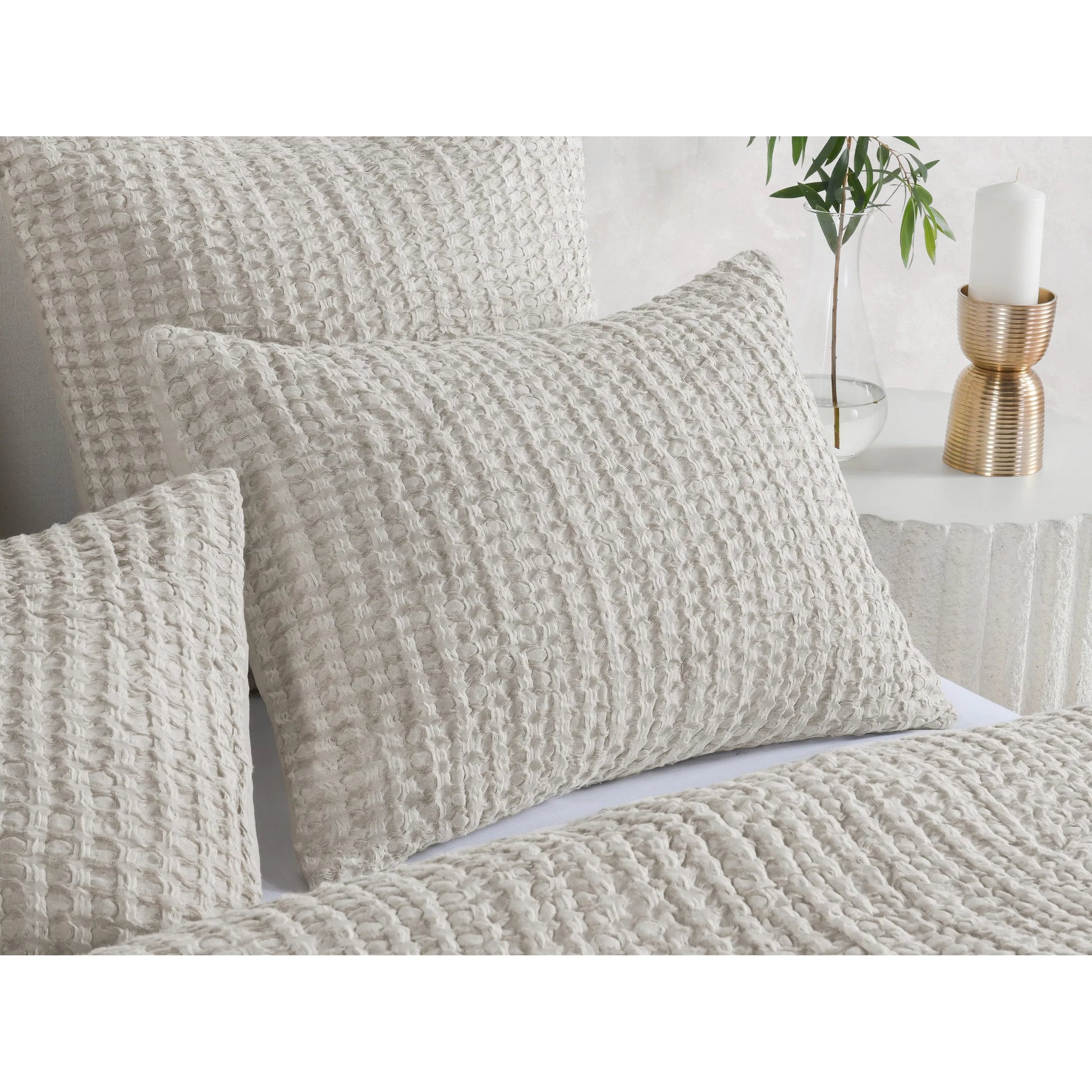 Colmar Natural Sham by Villa by Classic Home. Made from 50% cotton, 50% belgian flax linen in a transitional style.