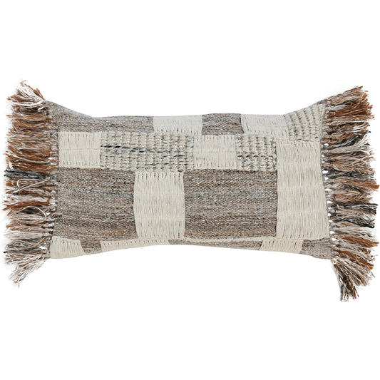 Farah Cotton Linen Blend Throw Pillow by Villa by Classic Home in natural multicolor. Made from 50% cotton, 50% linen in a unique style.