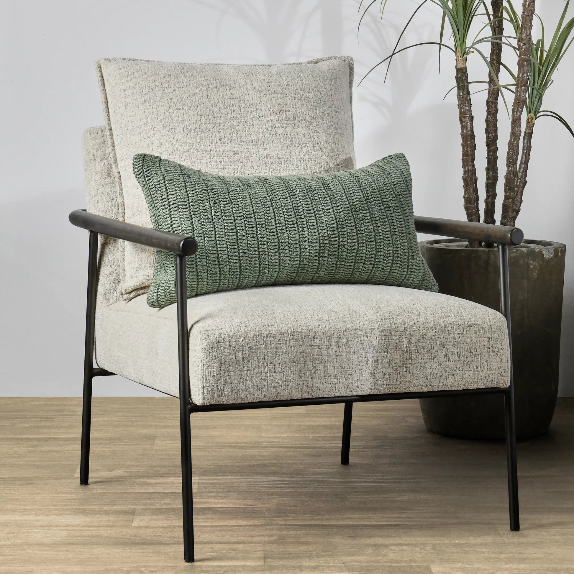 Nakeya Knitted Belgian Linen Throw Pillow by Villa by Classic Home in saffron. Made from 100% belgian flax linen in a modern style.