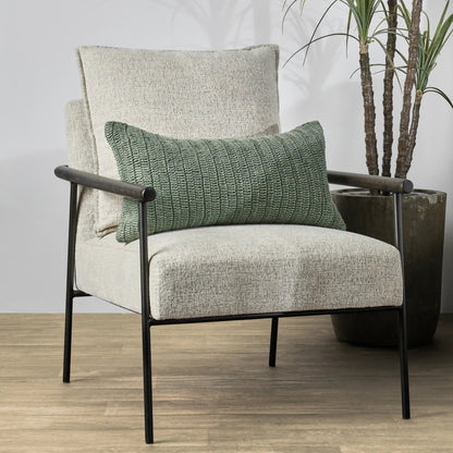 Nakeya Knitted Belgian Linen Throw Pillow by Villa by Classic Home in saffron. Made from 100% belgian flax linen in a modern style.