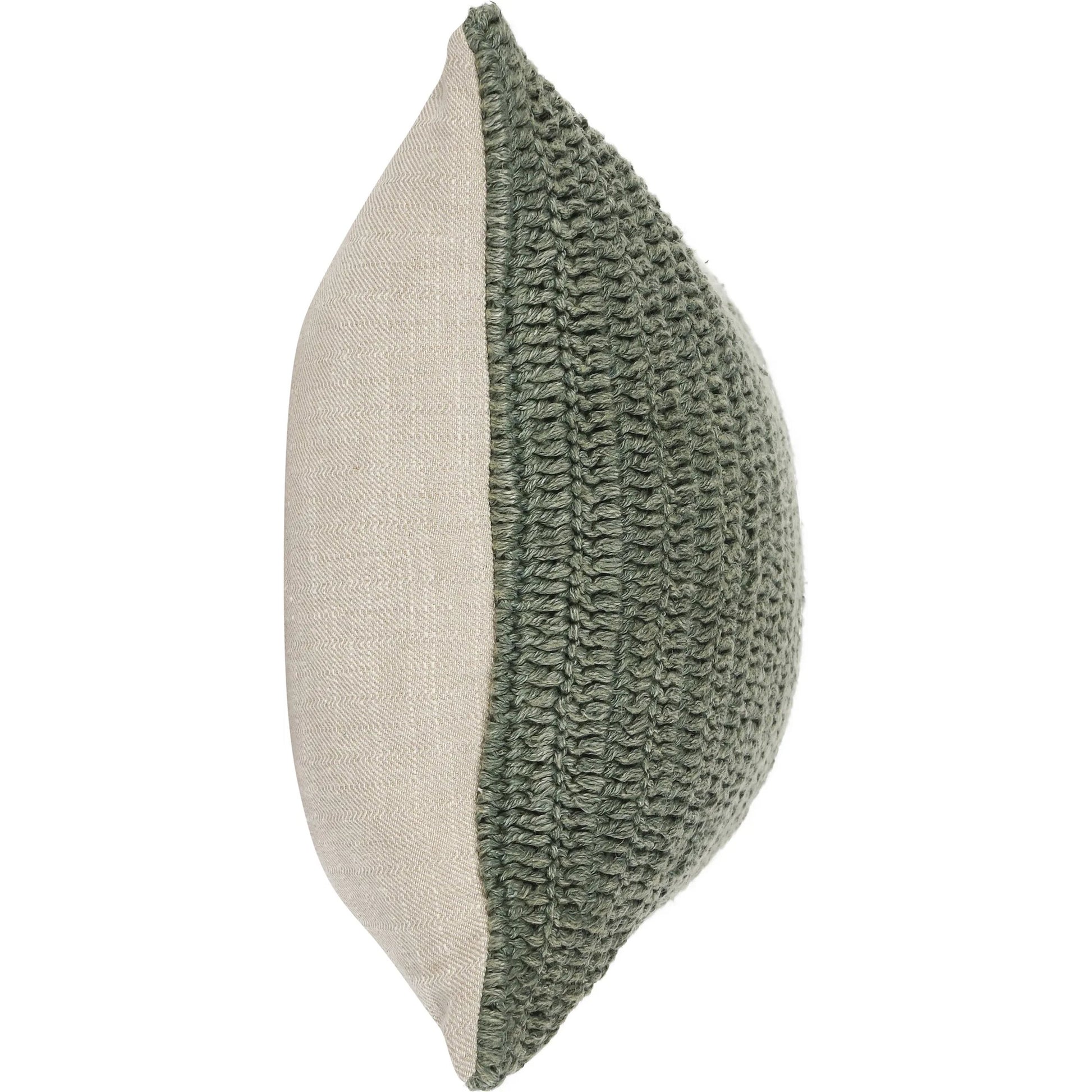 Nakeya Knitted Belgian Linen Throw Pillow by Villa by Classic Home in saffron. Made from 100% belgian flax linen in a modern style.