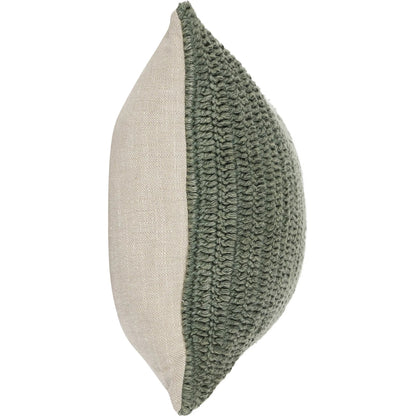 Nakeya Knitted Belgian Linen Throw Pillow by Villa by Classic Home in saffron. Made from 100% belgian flax linen in a modern style.