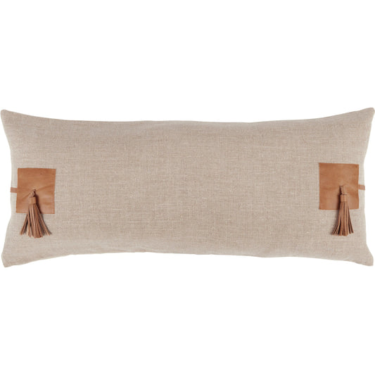 Brazo Belgian Linen Throw Pillow by Villa by Classic Home in natural, chestnut. Made from 100% belgian flax linen in a unique style.