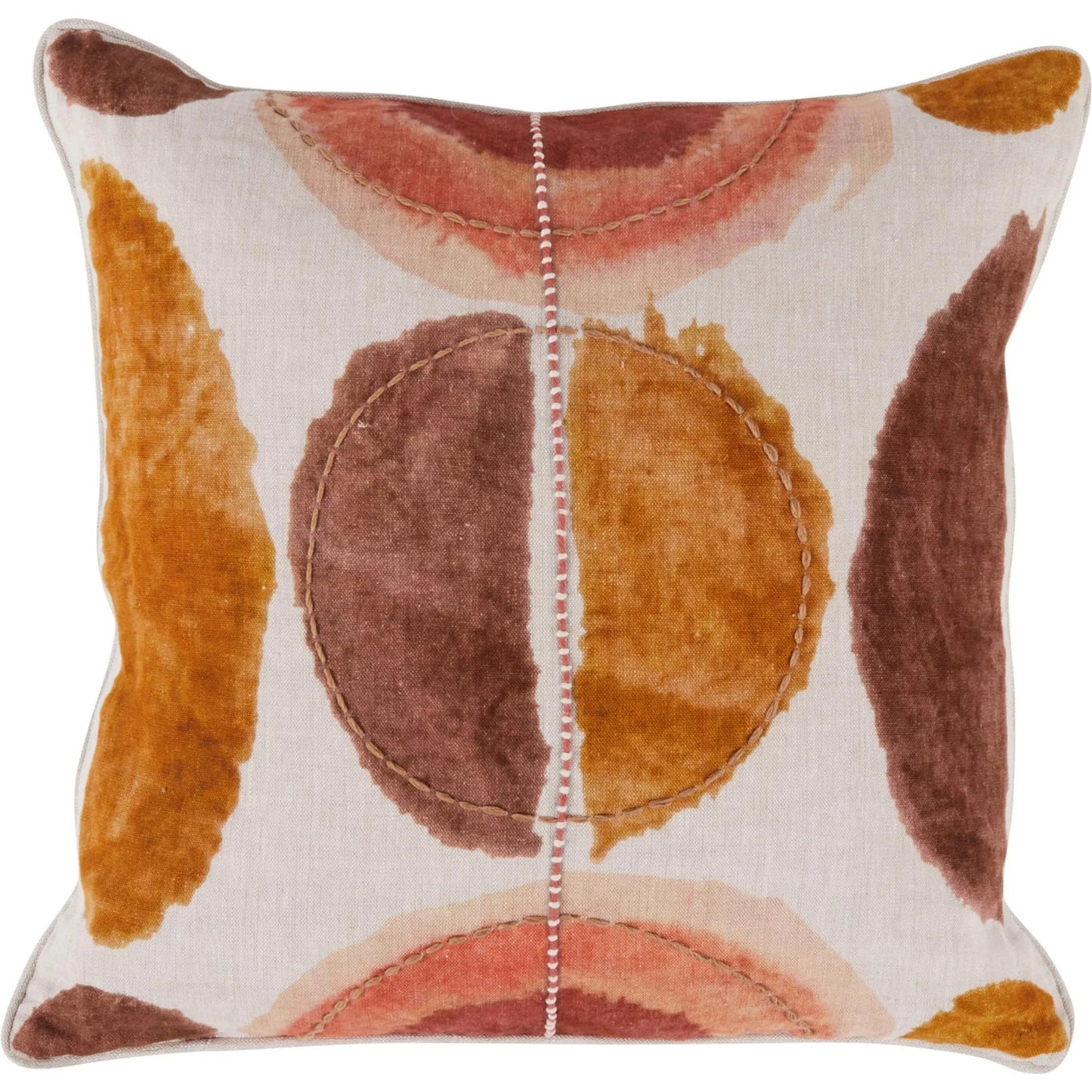 001 SI-2243771 | Primary Silo | Solar Belgian Linen Throw Pillow by Villa by Classic Home in multicolor clay. Made from 100% belgian flax linen in a modern style.